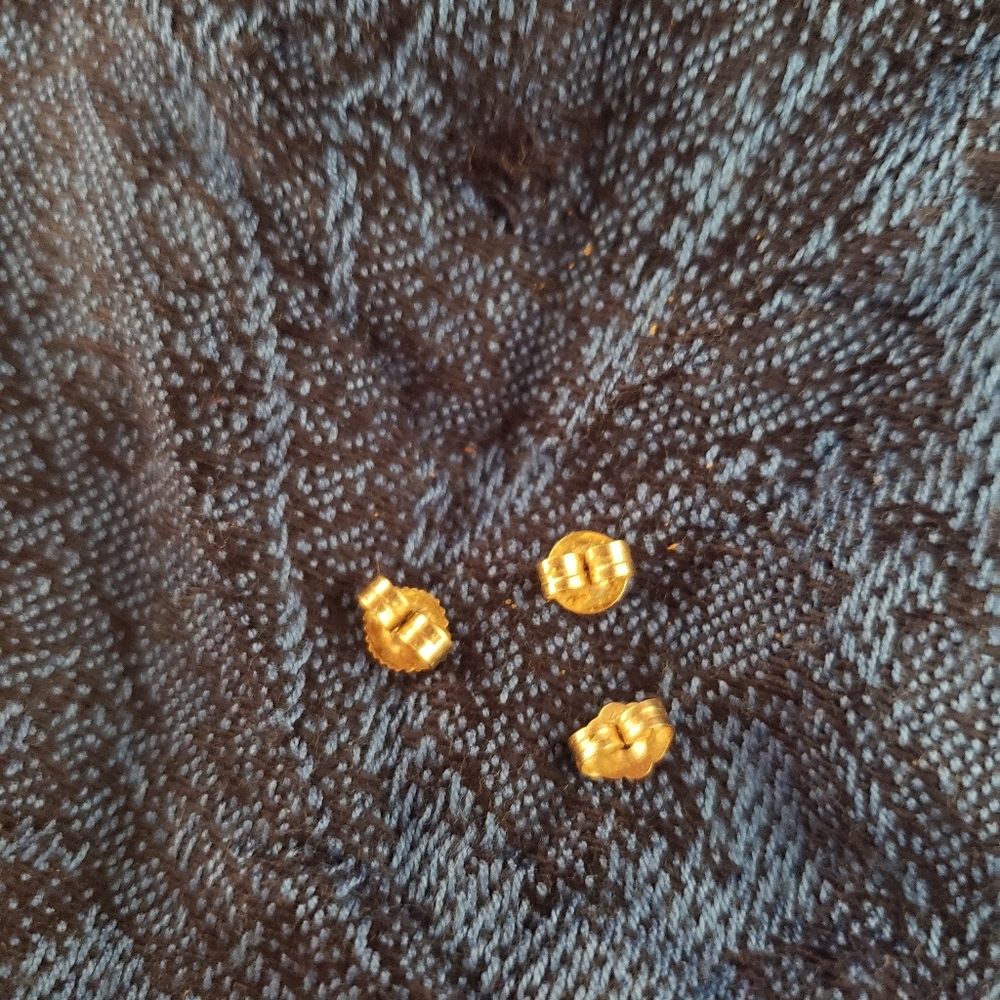 14K solid yellow gold butterfly earring back lot of 3